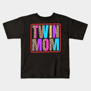 Twin Mom, Mother of Twins Leopard Print and Twins mom Kids T-Shirt